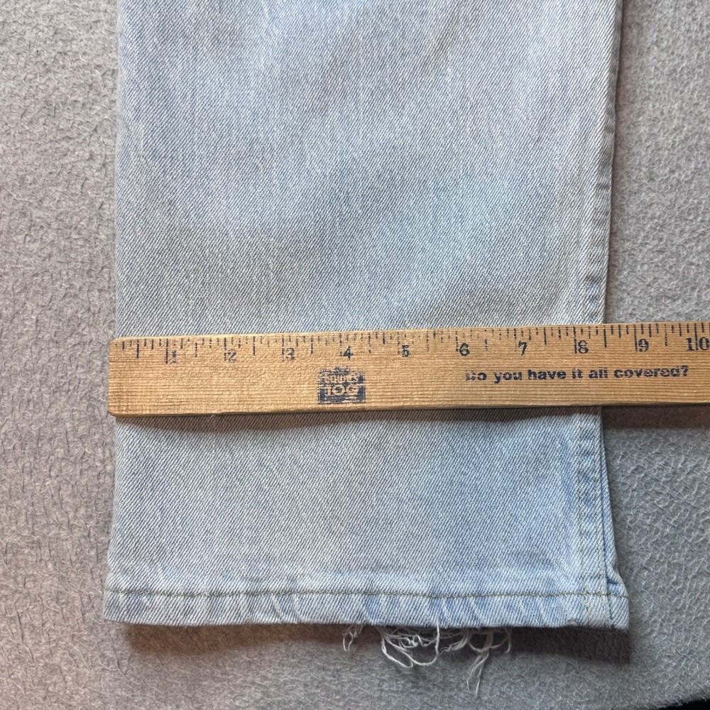 Wrangler Jeans Mens 46x30 Light Wash Straight Leg Denim Stretch Blue 97FPVVB - Picture 7 of 9